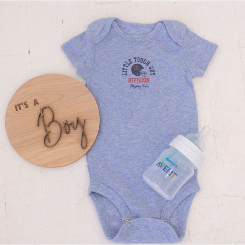 Carters little tough guy division onesie